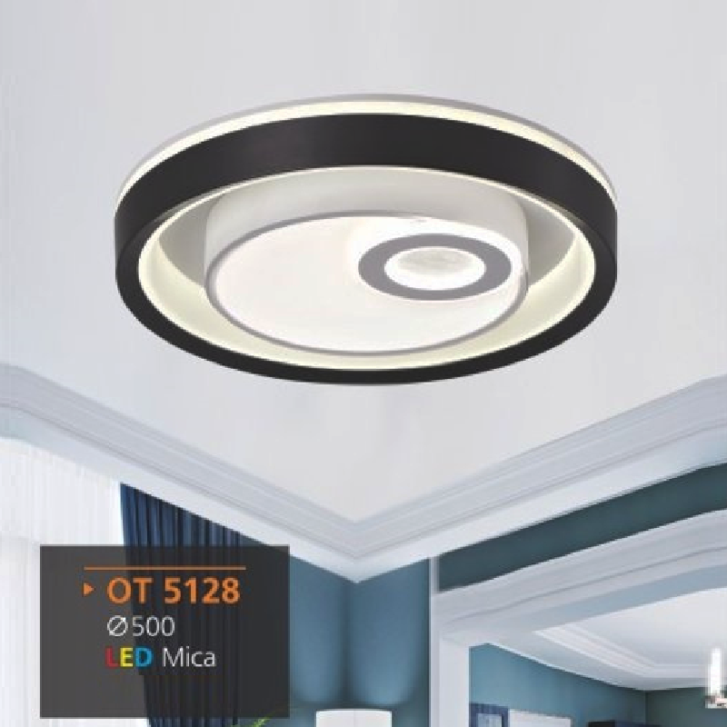 AD - OT 5128: Đèn ốp trần LED Mica - KT: Ø500mm - Đèn LED