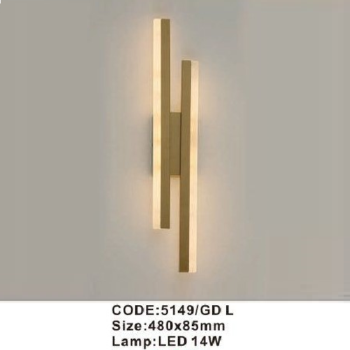 CODE: 5149/GD L: Đèn gắn tường LED - KT: 480mm x 85mm - Đèn LED 14W