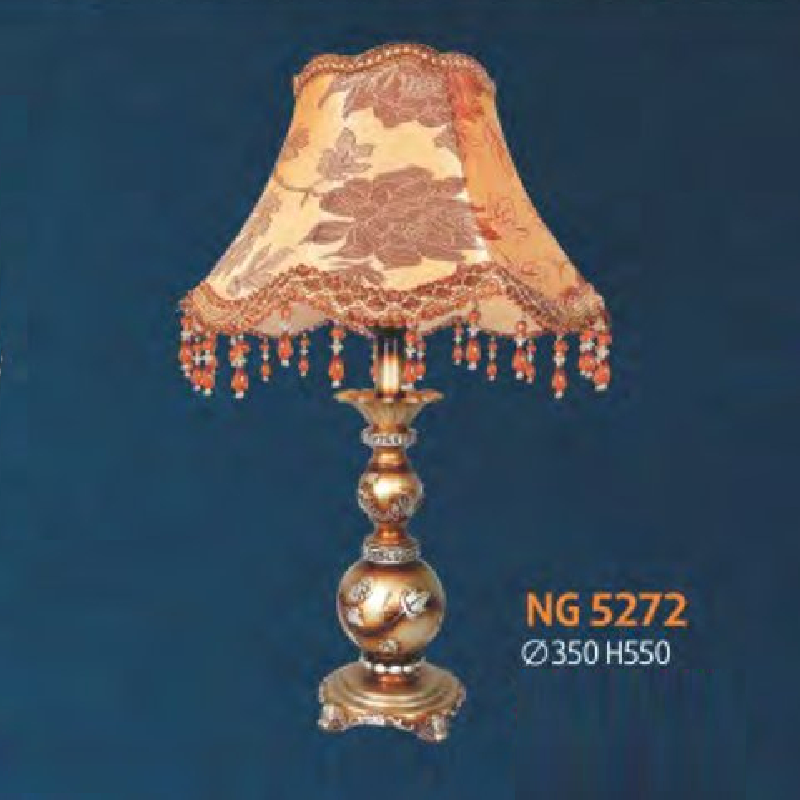 NG 5272: Đèn đầu giường chao vải - KT: Ø350mm x H550 - Bóng đèn E27 x 1 bóng