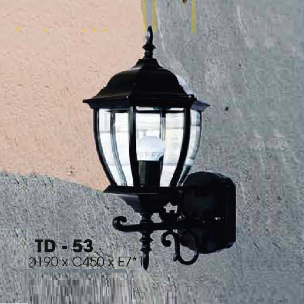 LH - TD - 53: Đèn gắn tường ngoài trời - KT: W225mm x H450mm - Bóng đèn E27 x 1