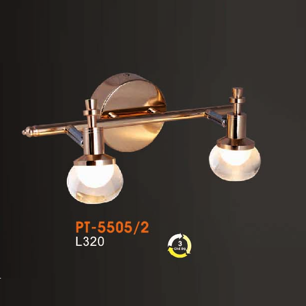 VE - PT - 5505/2: Đèn rọi tranh/gương đôi - KT: L320mm - Đèn LED đổi 3 màu