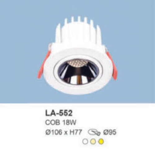 LA - 552: Đèn LED COB âm trần 18W, 1 chế độ ánh sáng ( trắng/ trung tính/vàng)