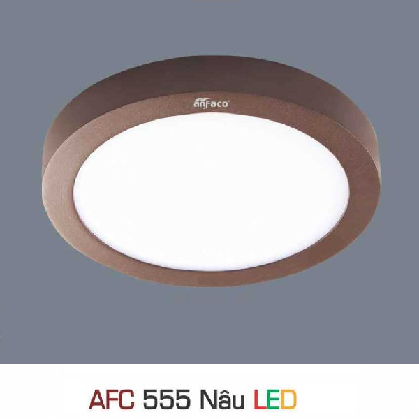 AFC 555 Nâu LED 6W: Đèn LED ốp nổi vỏ màu Nâu 6W - KT: Ø120mm x H35mm - Ánh sáng trắng/ vàng/trung tính