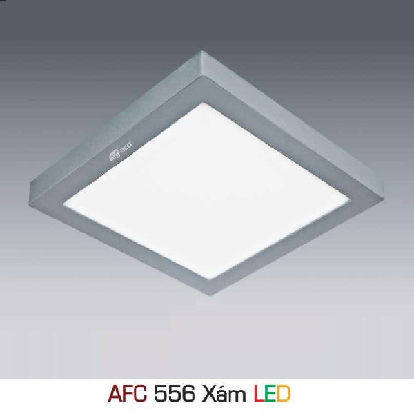 AFC 556 LED 6W: Đèn LED vuông ốp nổi vỏ xám 6W - KT: Ø120mm x 120mm x H35mm - Ánh sáng trắng/ vàng/trung tính