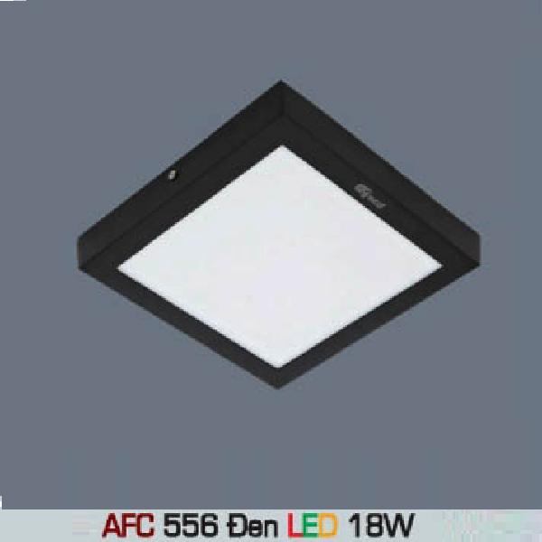 AFC 556 Đen LED 18W: Đèn LED vuông ốp nổi  vỏ đen 18W  - KT: 240mm x 240mm x H35mm - Ánh sáng trắng/ vàng/trung tính