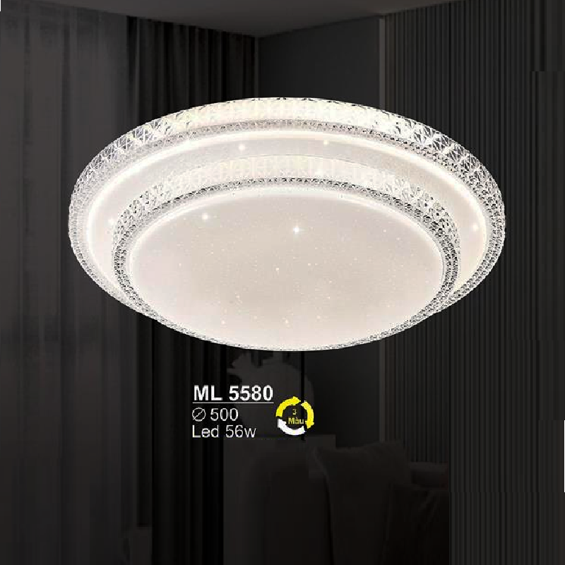 SN - ML 5580: Đèn áp trần LED - KT: Ø500mm - Đèn LED 56W - ánh sáng đổi 3 màu