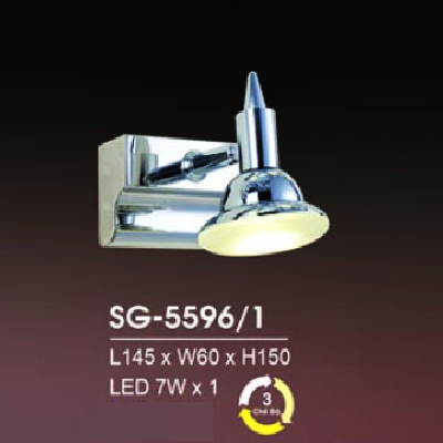 HF - SG - 5596/1: Đèn rọi gương/tranh - KT: L145mm x W60mm x H150mm - Đèn LED 7W ánh sáng đổi 3 màu