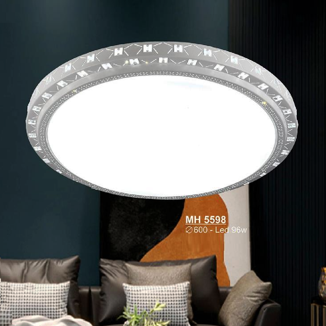 SN - MH 5598: Đèn ốp trần LED - KT: Ø600mm - Đèn LED 120W