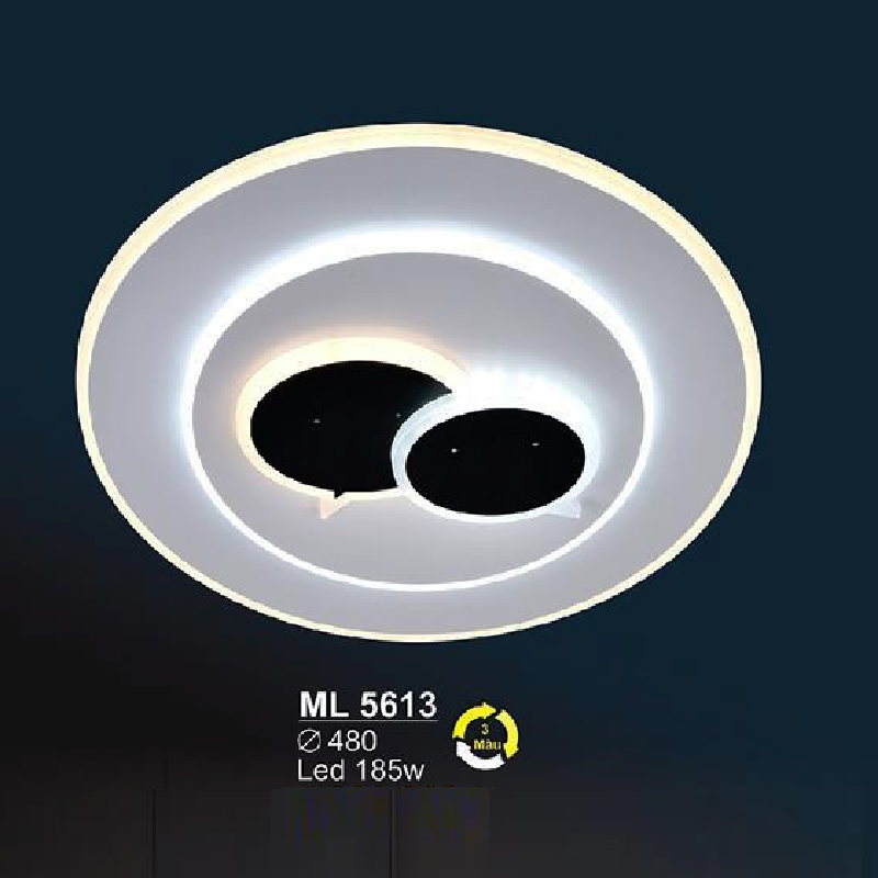 SN - ML 5613: Đèn áp trần LED  Mica - KT: Ø480mm - Đèn LED 185W - ánh sáng đổi 3 màu