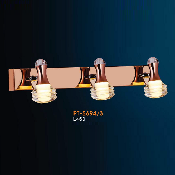 VE - PT - 5694/3: Đèn rọi tranh/gương 3 bóng - KT: L460mm - Đèn LED ánh sáng vàng
