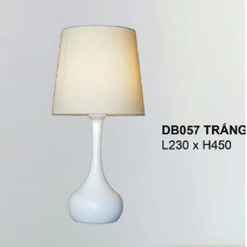 35 - DB057 TRẮNG: Đèn đặt tủ đầu giường/ đặt bàn - KT: L230mm x H450mm - Bóng đèn E27 x 1 bóng