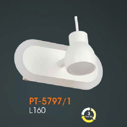 VE - PT - 5797/1: Đèn rọi tranh/gương đơn - KT: L160mm - Đèn LED đổi 3 màu