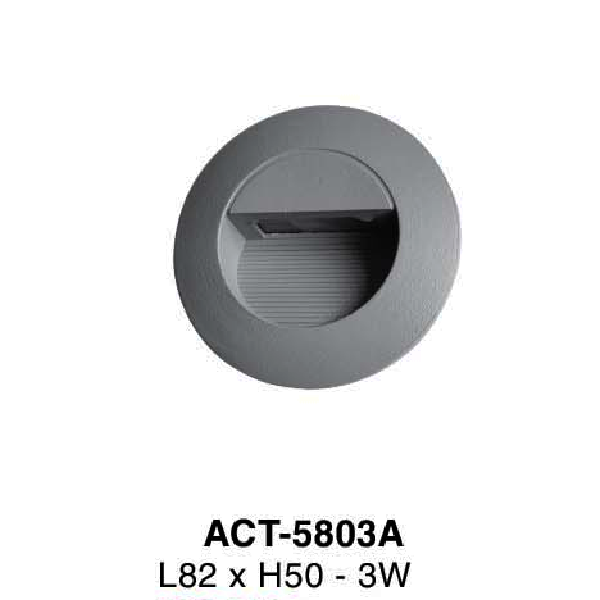 VE - ACT - 5803A: Đèn âm tường/âm bậc cầu thang - KT: L82mm x H50mm - Đèn LED 3W ánh sáng vàng