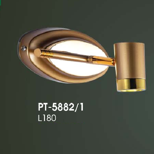 VE - PT - 5882/1: Đèn rọi tranh/gương đơn - KT: L180mm - Đèn LED ánh sáng vàng