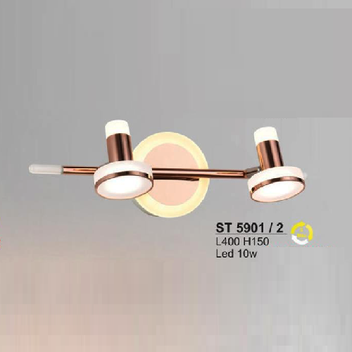 SN - ST 5901/2: Đèn rọi tranh/gương đơn đôi - KT: L400mm x H150mm - Đèn LED 10W đổi 3 màu