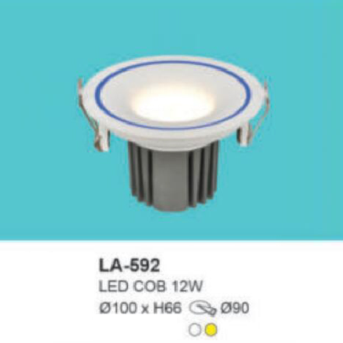 LA - 592: Đèn LED COB âm trần 12W, 1 chế độ ánh sáng ( trắng/vàng)