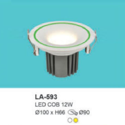 LA - 593: Đèn LED COB âm trần 12W, 1 chế độ ánh sáng ( trắng/vàng)