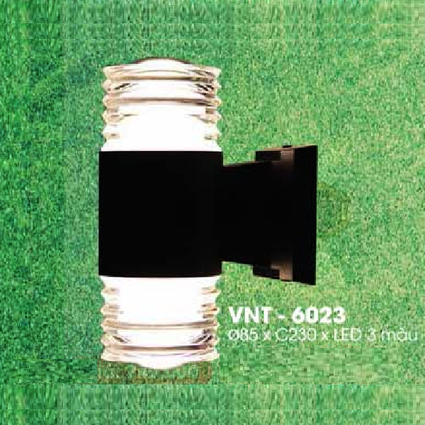 LH - VNT - 6023: Đèn gắn tường ngoài trời - KT: Ø85mm x H230mm - Đèn LED ánh sáng đổi 3 màu