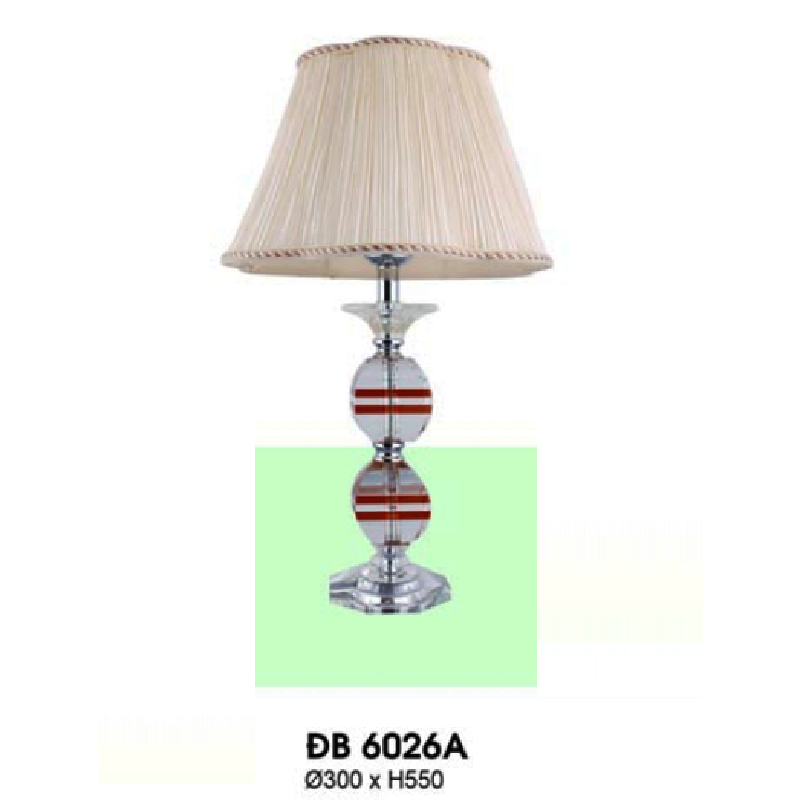 HF - ĐB - 6026A: Đèn bàn/đèn đầu giường - KT: Ø300mm x H550mm - Bóng đèn E27 x 1 bóng