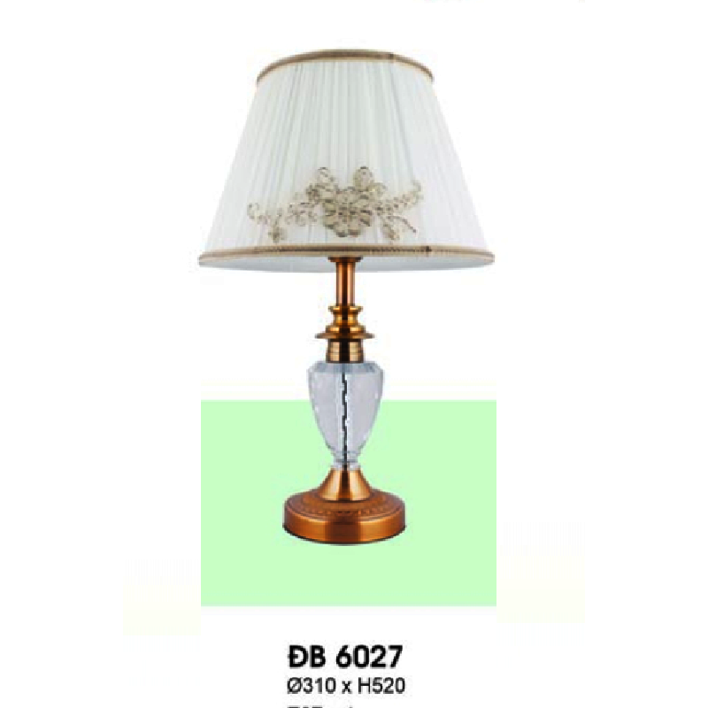 HF - ĐB - 6027: Đèn bàn/đèn đầu giường  - KT: Ø310mm x H520mm - Bóng đèn E27 x 1 bóng