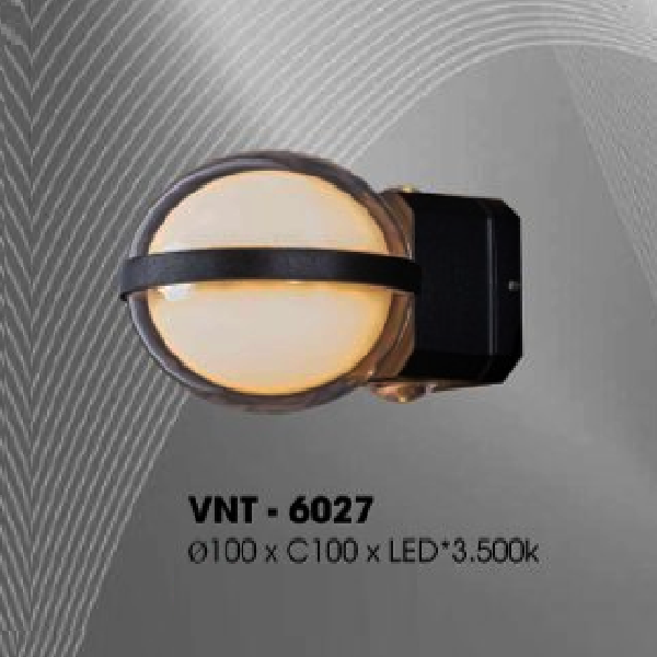 VNT - 6027: Đèn vách LED - KT: Ø100mm x H100mm - Đèn LED ánh sáng vàng 3500K