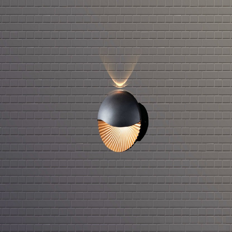 VNT - 6031: Đèn gắn tường ngoài trời LED - KT: Ø180mm x H180mm - Đèn LED ánh sáng vàng 3500K