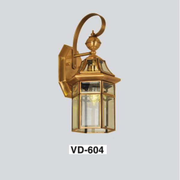 EU - VD - 604: Đèn gắn tường ngoài trời đồng  - KT: L190mm x  H360mm - Đèn chân E27 x 1 bóng