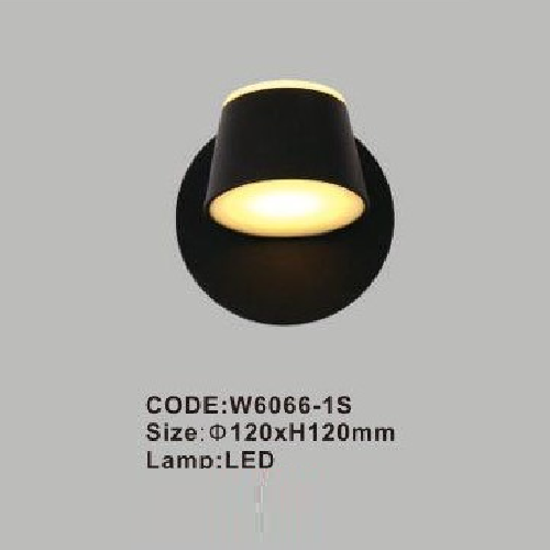 CODE: W6066 -1S: Đèn gắn tường LED - KT: Ø120mm x H120mm - Đèn LED