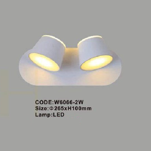 CODE: W6066 -2W: Đèn gắn tường LED đôi  - KT: Ø265mm x H100mm - Đèn LED