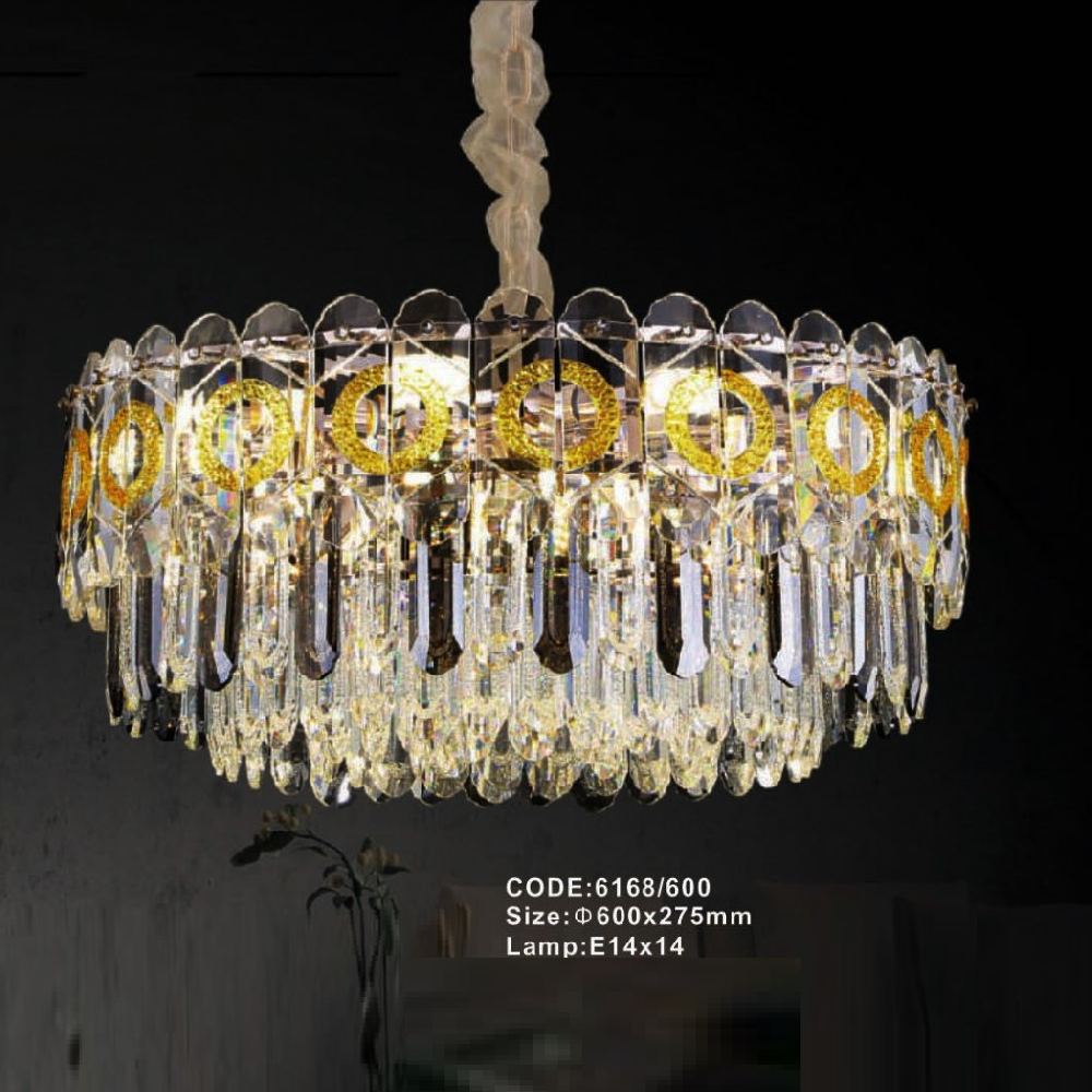 CODE: 6168/600: Đèn thả Phale - KT: Ø600mm x H275mm - Đèn E14 x 14 bóng