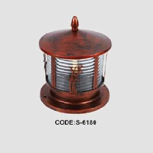 CODE: S - 6180: Đèn gắn đầu trụ - KT:Ø250mm - Bóng đèn E27 x 1
