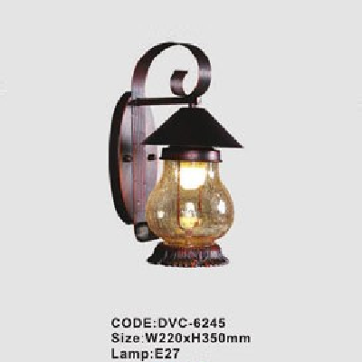 CODE: DVC - 6245: Đèn gắn tường chao thủy tinh  - KT: W220mm x H350mm - Đèn E27 x 1 bóng