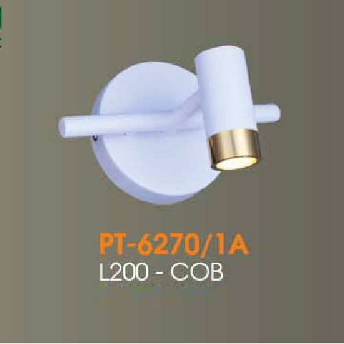 VE - PT - 6270/1A: Đèn rọi tranh/gương  đơn - KT: L200mm - Đèn LED COB