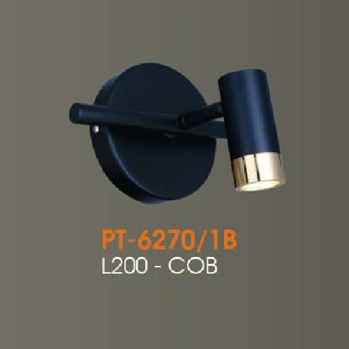 VE - PT - 6270/1B: Đèn rọi tranh/gương  đơn - KT: L200mm - Đèn LED COB