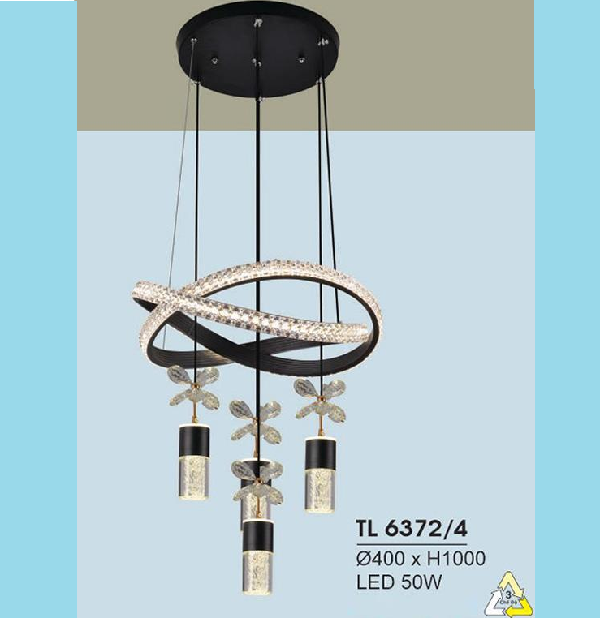 HF - TL - 6372/4: Đèn thả LED - KT: Ø400mm x H1000mm - Đèn LED 50W đổi 3 màu