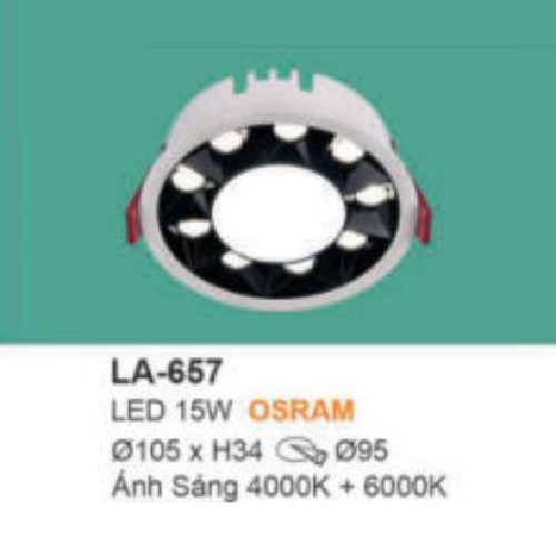 LA - 657: Đèn LED  âm trần 15W, ánh sáng trung tính + trắng