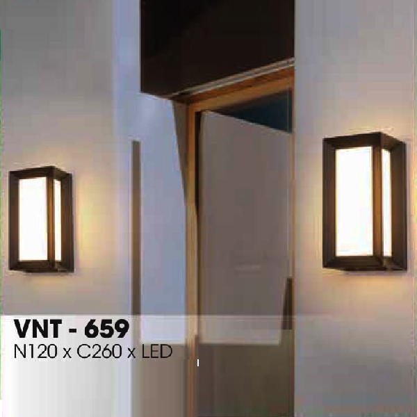 LH - VNT - 659: Đèn gắn tường ngoài trời - KT: W120mm  x H260mm - Đèn LED