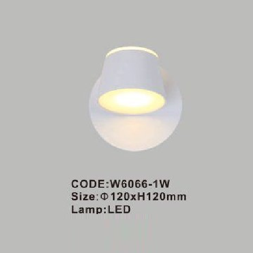 CODE: W6066 -1W: Đèn gắn tường LED - KT: Ø120mm x H120mm - Đèn LED