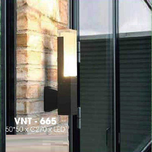 LH - VNT - 665: Đèn gắn tường ngoài trời - KT: 50mm x 50mm x H200mm - Đèn LED ánh sáng vàng