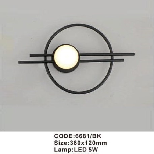 CODE: 6681/BK: Đèn gắn tường LED - KT: 380mm x 120mm - Đèn LED 5W