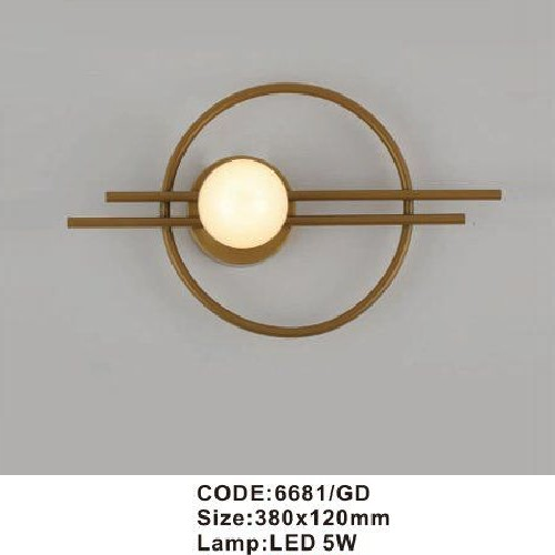 CODE: 6681/GD: Đèn gắn tường LED - KT: 380mm x 120mm - Đèn LED 5W