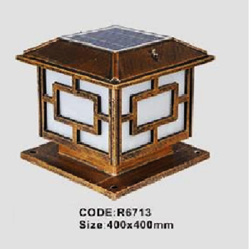 CODE: R 6713: Đèn gắn đầu trụ NLMT - KT: L400mm x H400mm - Đèn LED
