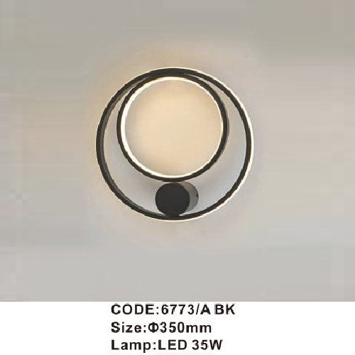 CODE: 6773/A BK: Đèn gắn tường LED - KT: Ø350mm - Đèn LED 35W