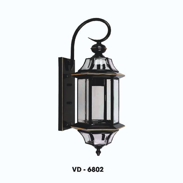 LH - VD - 6802: Đèn gắn tường ngoài trời xi mạ đồng - KT: W180mm x H430mm - Bóng đèn E27 x 1