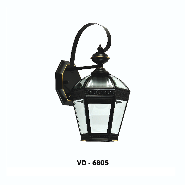 LH - VD - 6805:  Đèn gắn tường ngoài trời xi mạ đồng - KT: W180mm x H350mm - Bóng đèn E27 x 1