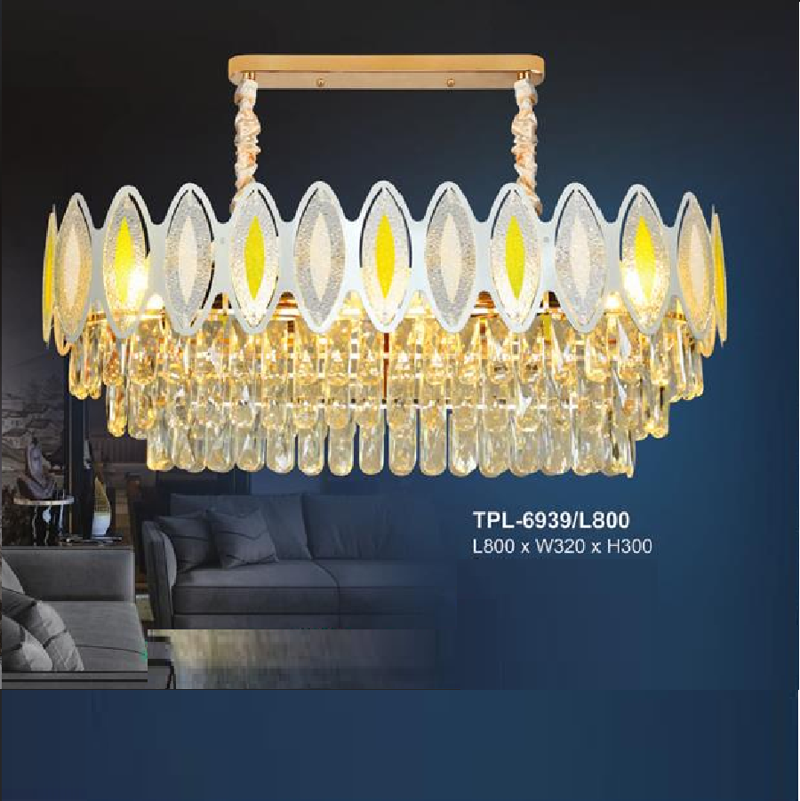 AN - TPL - 6939/L800: Đèn thả Ngang Phale - KT: L800mm x W320mm x H300mm - Đèn chân E14 x 10 bóng