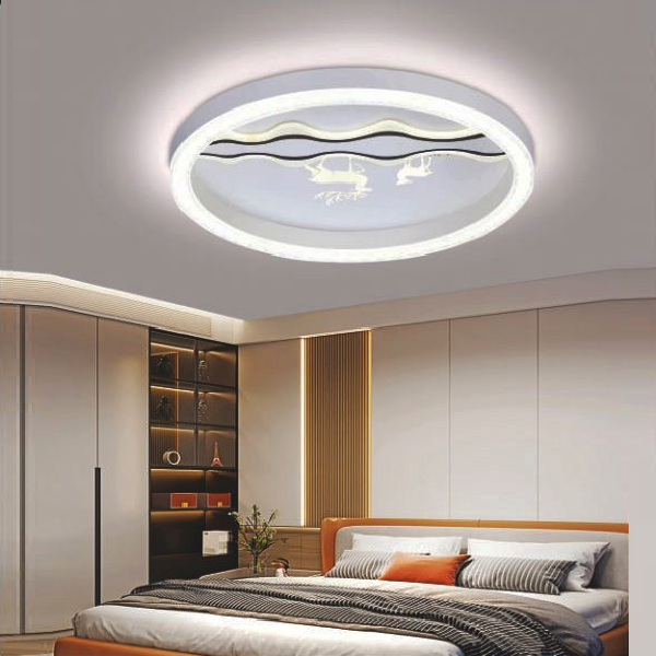 VE - MT - 7030: Đèn ốp trần LED - KT: Ø480mm x H100mm - Đèn LED đổi 3 màu - Remote