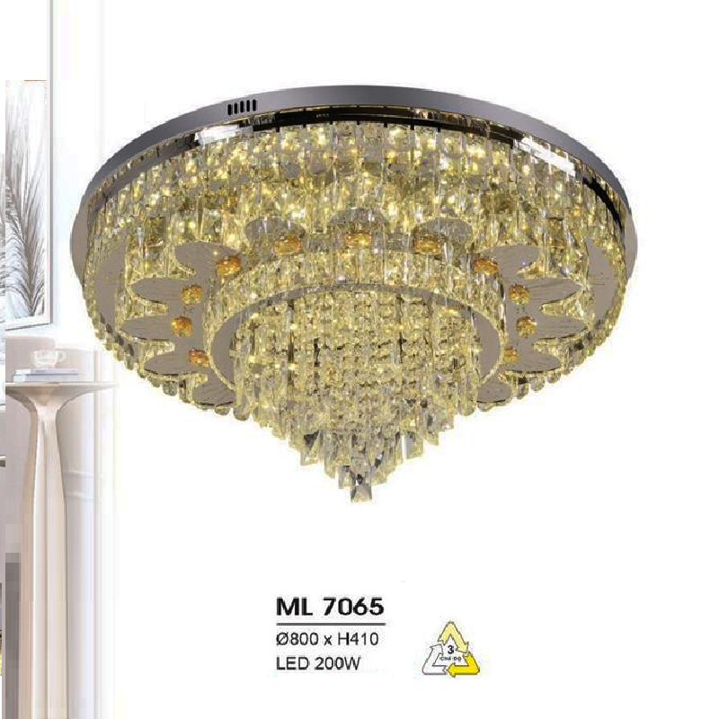 HF - ML 7065: Đèn áp trần LED - KT: Ø800mm x H410mm - Đèn LED 200W đổi 3 màu - Remote