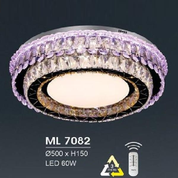 HF - ML 7082: Đèn áp trần LED - KT: Ø500mm x H150mm - Đèn  LED 60W đổi 3 màu - Remote