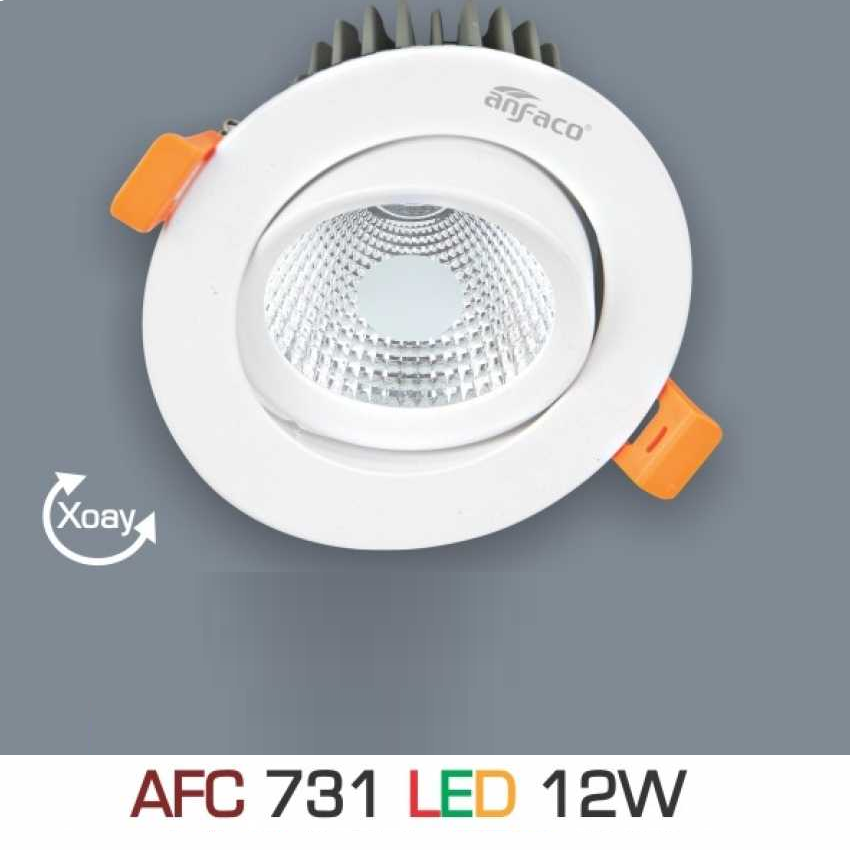 AFC 731 LED 12W: Đèn LED âm trần chiếu điểm 12W đổi màu - KT: Ø140mm x H55mm - Lổ khoét: Ø120mm - Ánh sáng đổi 3 màu vàng/trung tính/trắng